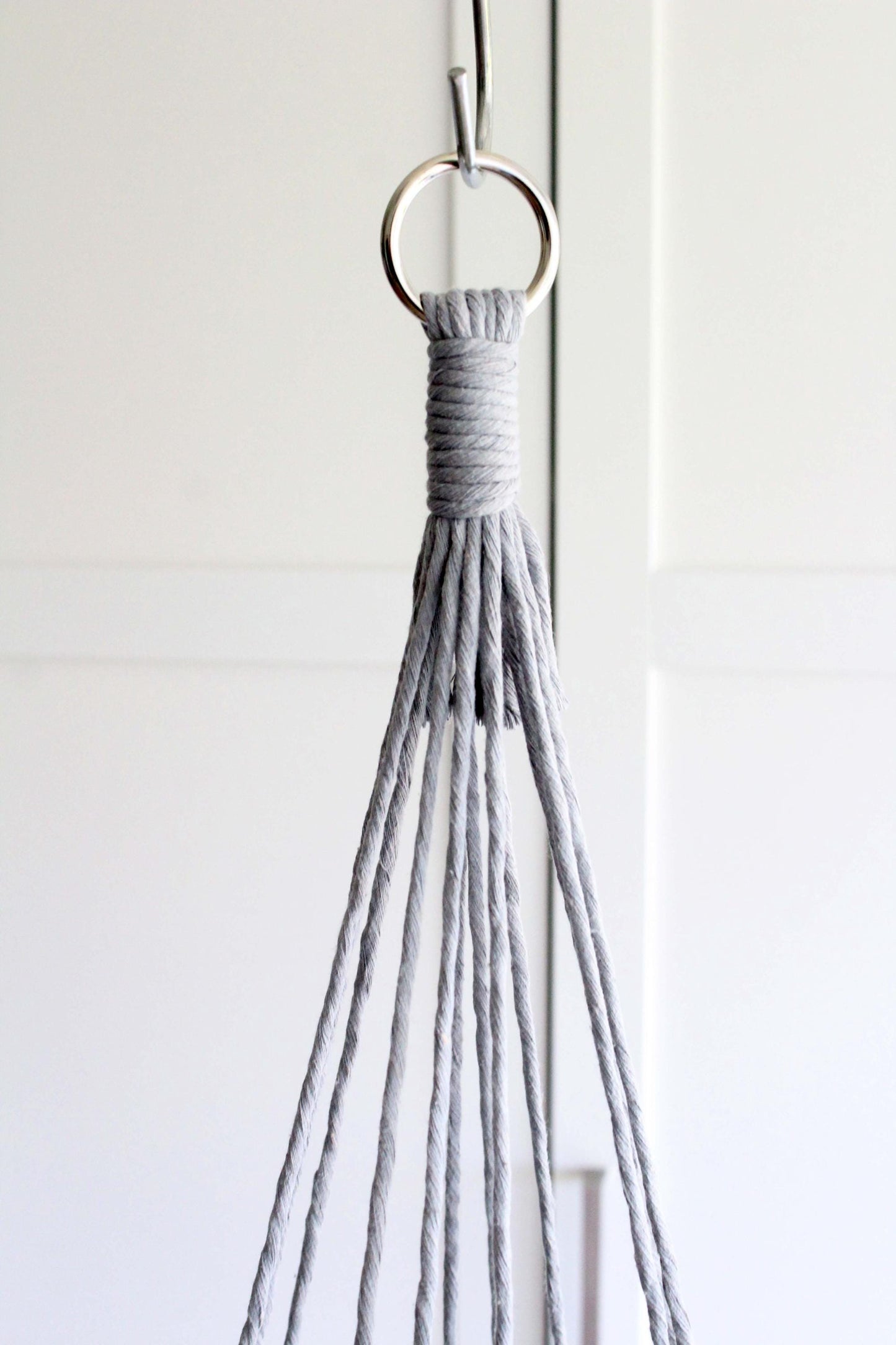 Handmade Macrame Plant Hanger: Natural Cotton, Tassel-Free
