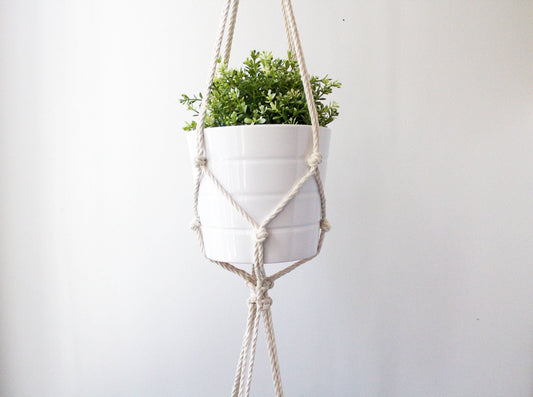 Double Macrame Plant Hanger, Hanging Planter