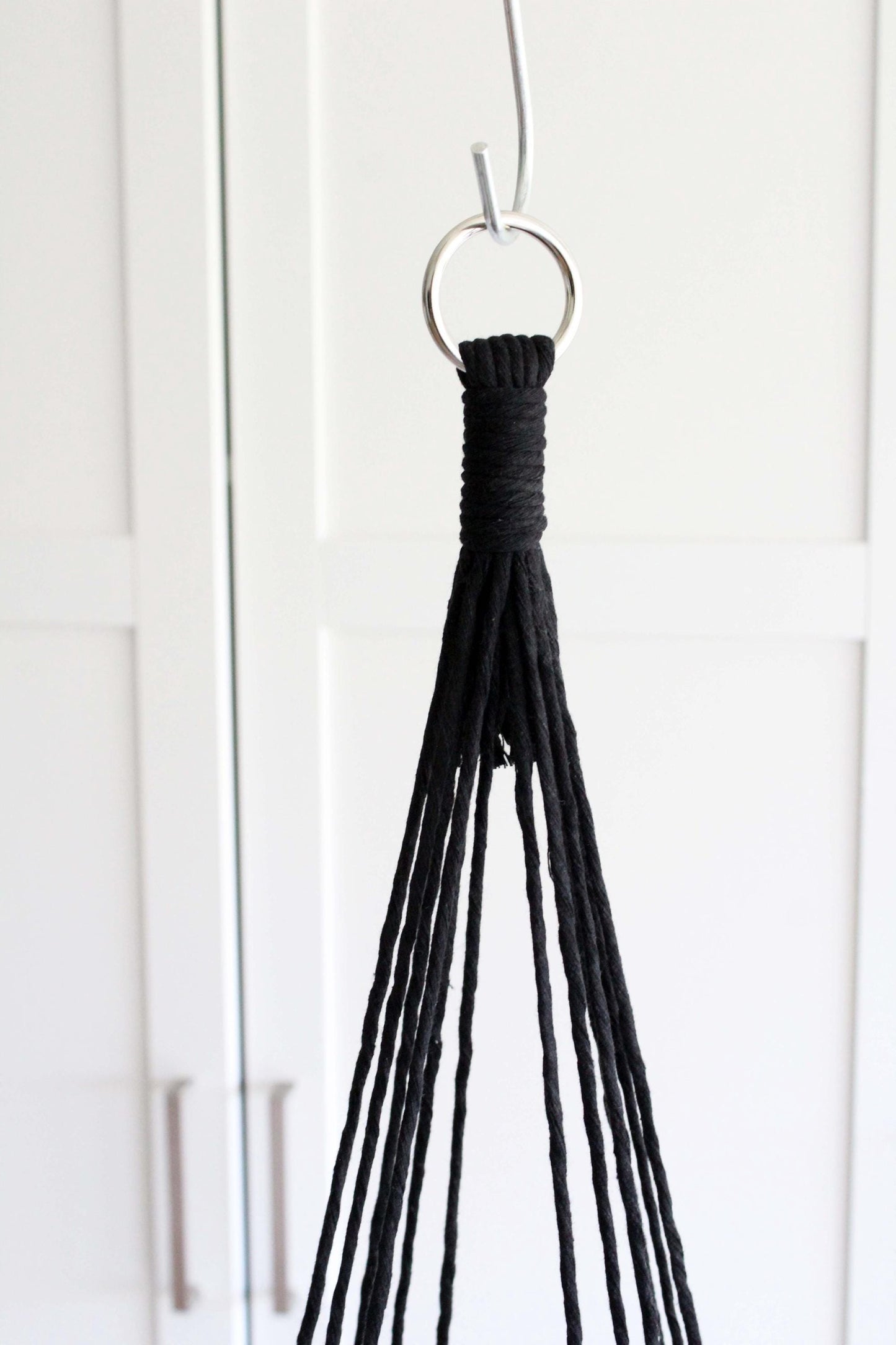Handmade Macrame Plant Hanger: Natural Cotton, Tassel-Free
